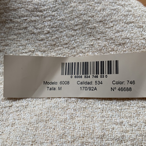 MASSIMO DUTTI Beige Open Front Belted 100% Linen Jacket - Picture 7 of 7